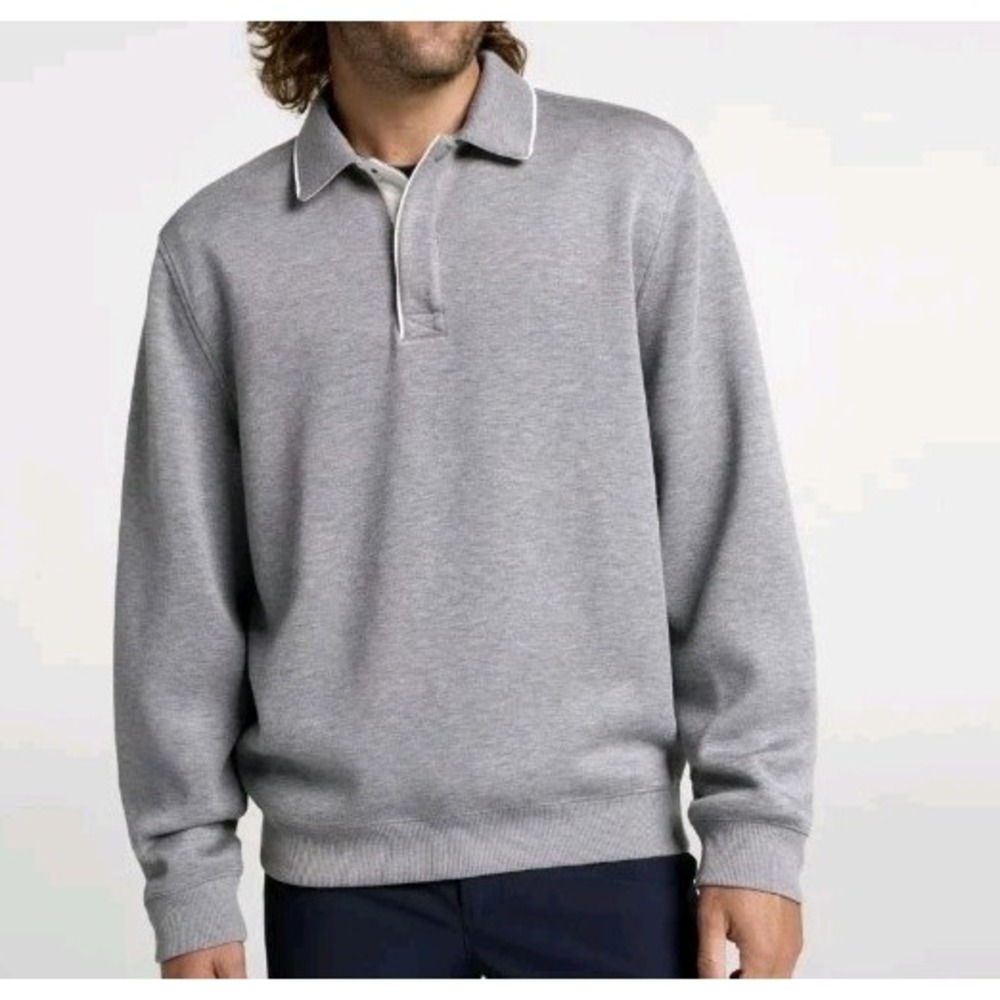 VRST Pinnacle Rugby Polo Mens Large Long Sleeve Gray Oversized MVG3002H NWT